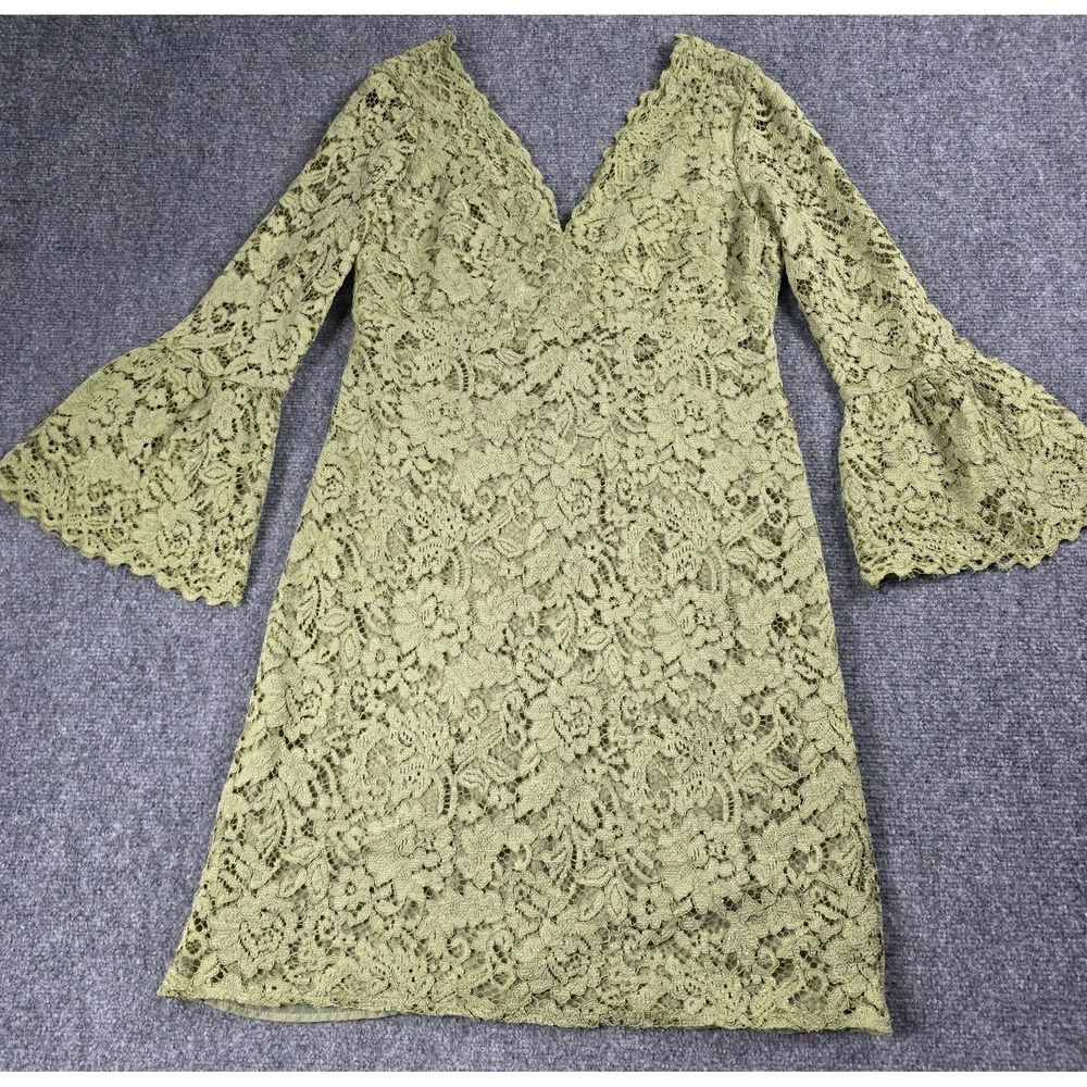 Betsey Johnson Lace Dress 4 Whimsigoth Forest Fairy Moss Green Y2K Grunge Witchy